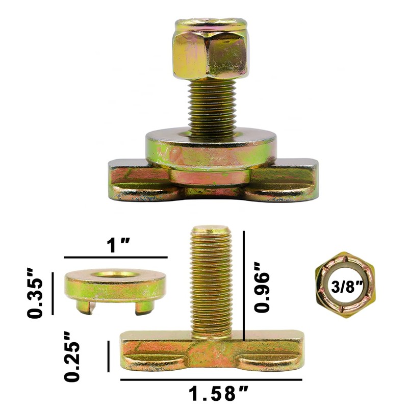 L Track Threaded Bolt Double Stud Fitting,5,500 Pounds Break Strength,