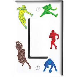 Single Rocker Football Light Switch Plate Covers / Sports Football Wall Decor (Single Rocker / GFCI Cover)