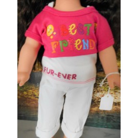 Doll Clothes 4 Less 18" Doll Outfit with White Cutoffs and Best Friends FUR-EVER Shirt