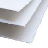 Handmade White Deckle Edge Blank Paper - 5x7 Inch Package