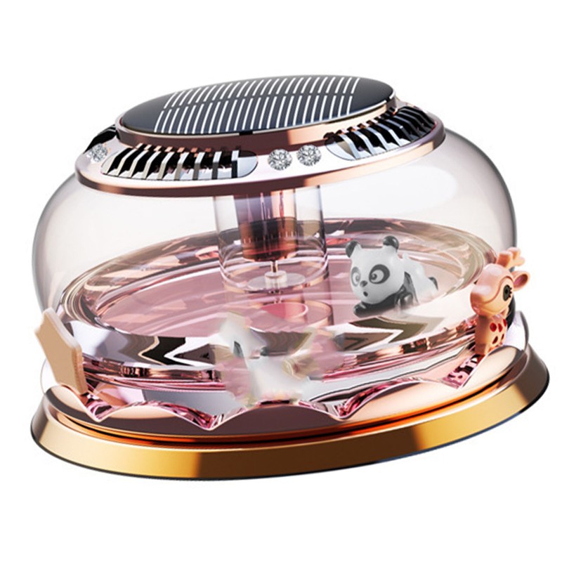 Car Perfume Decoration Solar Powered Rotating Aromatherapy Diffuser Ornament for