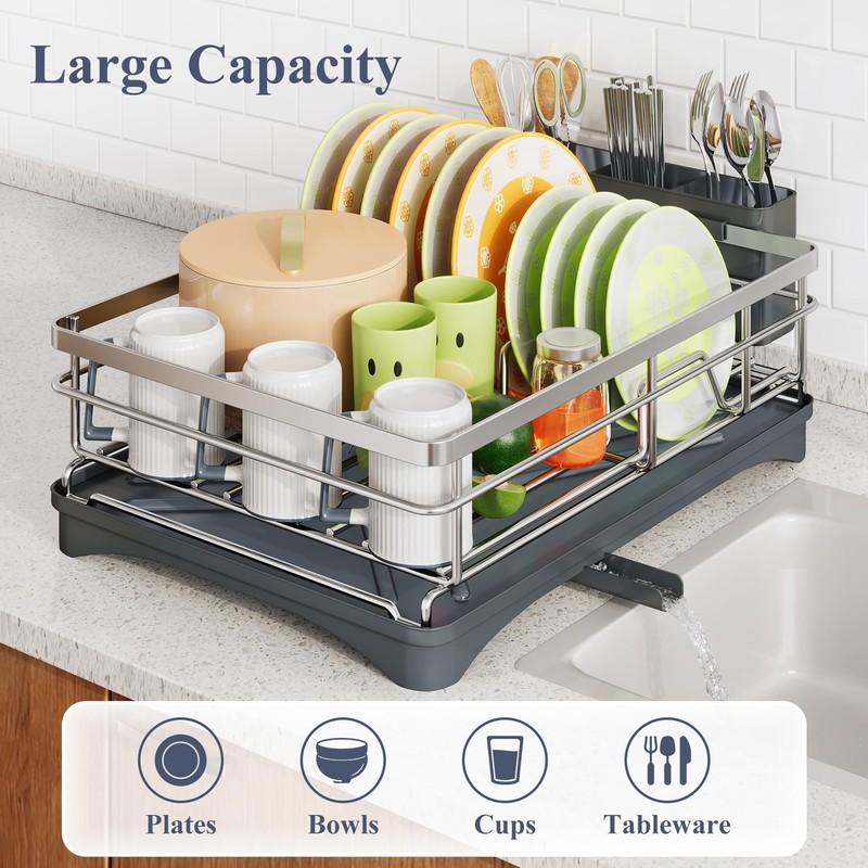SAYZH Dish Drying Rack - Stainless Steel Dish Rack for