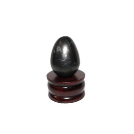 Jet International Shungite Gemstone Egg 45-50 mm A+ Hand Carved Crystal Altar Healing Devotional Focus Spiritual Chakra Cleansing Metaphysical Crystal Therapy Image is JUST A Reference