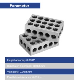 2pcs 25x50x75mm Precision Blocks,23 Holes Clamping Blocks Metric,Lathe Tools Precision for Machine Tool Matched Machinist 123 Hardened Milling Tool 1-2-3 Holes