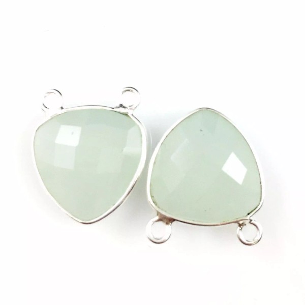 Bead Union Bezel Gem Links- Sterling Silver-Small Trillion-15mm-