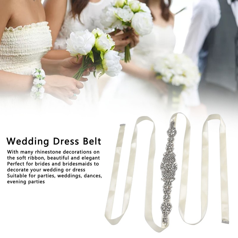 Rhinestone Wedding Dress Belt Elegant Waistbelt Clothes Accessories for Bride
