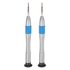 HARFINGTON 2pcs Precision Slotted Screwdriver 1.2mm Magnetic Flat Head Mini Pen Style Screw Driver with Non-slip Handle for Eyeglasses Watch Laptop Electronic, Blue