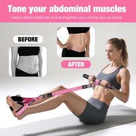 Bbtops Pedal Resistance Band with Handle for Women Men, Pink