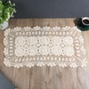 Lace Table Runner 15x28 Inch Rectangular Cotton Handmade Crochet Lace