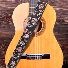 Snilety Adjustable Shoulder Strap Locking Guitar Straps for Women Leather End 1pc, Pink Rose, Medium