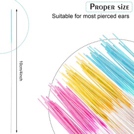 Maitys 360 Pieces Ear Hole Floss Piercing Cleaner Floss Disposable Piercing Aftercare Cleaning Line Ear Hole Care Cleaning Tool for Women Men(Yellow, Royal Blue, Pink)