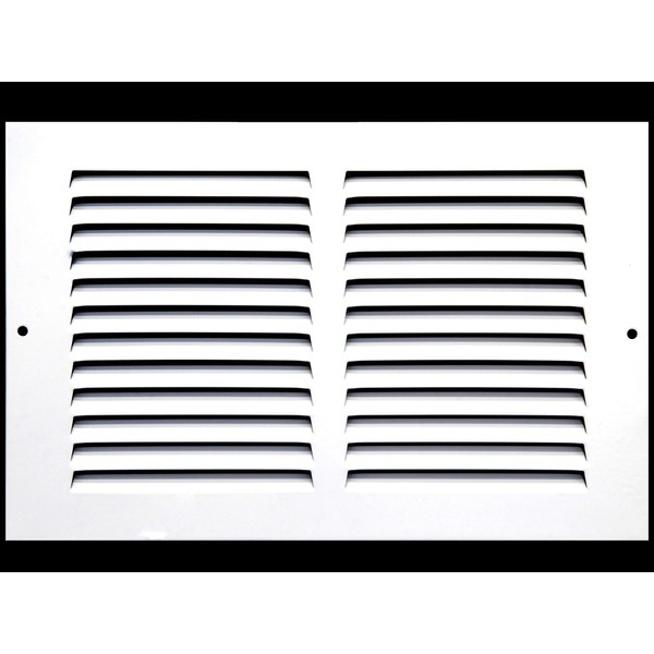 10"w X 6"h Steel Return Air Grilles - Sidewall and Ceiling - HVAC Duct Cover - White [Outer Dimensions: 11.75"w X 7.75"h]