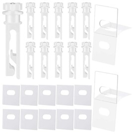 24-Pack Vertical Blinds Repair Kit: 12 Adhesive Tabs + 12 Stem Clips Replacement Parts for Broken/Missing Slats & Carriers, Quick Fix Accessories
