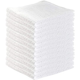 EOM White Bar Towels - Bar Mop Cleaning Kitchen Towels (9 Pack, 16" x 19") - Premium Ring-Spun Cotton Restaurant Cleaning Towels, Shop Towels and Rags