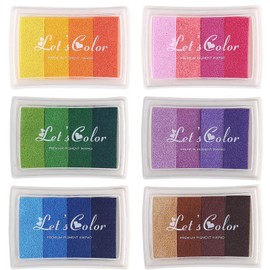 KALOLINNA Stamp Stand, Assorted Colors, Signature, DIY, Notebook, Ink Pad, Can be Used for Cloth and Wood, School, Kindergarten, Educational Toy (Set of 6)