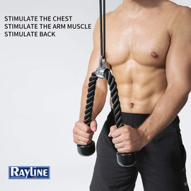 Rayline Triceps Rope 01 Biceps Rope with Swivel - Approx. 67 cm Length - Sturdy Nylon Design - Secure Grip - Training Fitness Bodybuilding Gymnastics Aerobics Strength Training