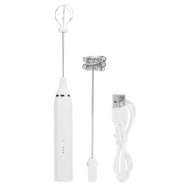 Electric Milk Frother USB Charging 3 Speeds Egg Beater Handheld Mixer Household SuppliesWhite