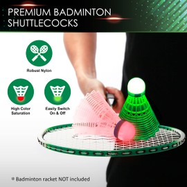 Badminton Shuttlecocks, Badminton Birdies 4pcs - Lighting Glow in The Dark Night