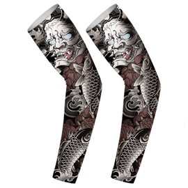 Sun Protection Arm Sleeves, Sun Protection Arm Sleeves Tatoo Guards, Protective Tatoo Guards Compression Long Cover, Ice Silk Warmer Body Art for Driving Cycling Ru