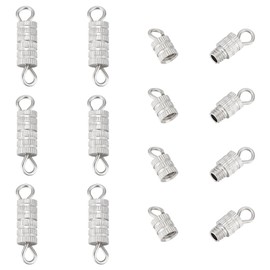 UNICRAFTALE 10Pcs Screw Twist Clasps Barrel Screw Clasps Stainless Steel Screw Claps Screw Type Connector Cord End Cap Fastener for Jewelry Making Necklaces Bracelet Clasps