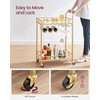 VASAGLE Bar Cart Gold, Home Bar Serving Cart, Wine Cart