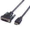 VALUE Cable DVI (18+1) ST - HDMI ST, black, 1