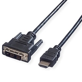VALUE Cable DVI (18+1) ST - HDMI ST, black, 1 m