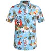 SSLR Camisas de Navidad hawaianas para hombre, Azul, Large