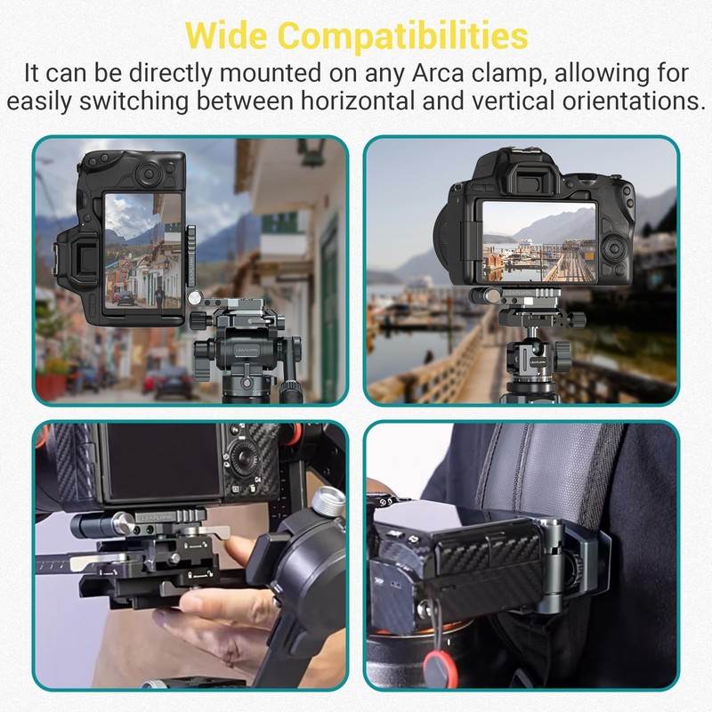 Leaplumin Foldable DSLR Camera L Bracket，Lightweight Camera L Bracket Vertical