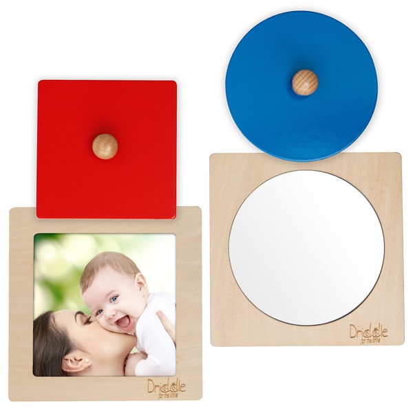 Driddle Montessori Toys - Wooden Knob Shape Puzzles - Mirror