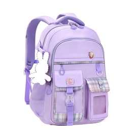 Amythe School Backpack Girls Backpack Teenagers Waterproof Daypacks with Ergonomic Design Fashionable Leisure Backpack Kids School Bag for School or Travel, purple, Rucksack Backpacks