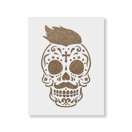 Sugar Skull James Stencil Template for Walls and Crafts - Reusable Stencils for Painting in Small & Large Sizes
