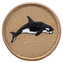 Killer Whale Patrol Patch - 2" Diameter Round Embroidered Patch (Iron-on)