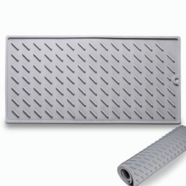 SCYFREID Silicone Dish Drying Mat for Kitchen Counter, Foldable Silicone Drain Mats, Non-Slip Dish Drying Mats, BPA Free, Easy to Clean