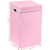 Simple Houseware Foldable Laundry Hamper Basket with Lid, Pink