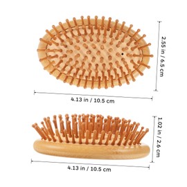 minkissy Scalp Brush Hair Massager Comb Bamboo Comb for Curly Hair Detangler Styling Aid Lightweight for Travel
