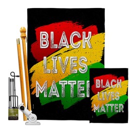 Black Lives Matter Black Lives Freedom Kit Support Cause BLM Anti Racism Revolution Movement Equality Social Decoration Banner Small Yard Gift Double-Sided, 1 x House & 1 x Garden Flags, Thick Fabric