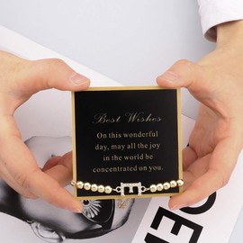HLenyoy Bracelet with Letter for Women Gold Initial Bracelets Pearl Bracelet for Couples for Best Friend Valentine's Day, Metal