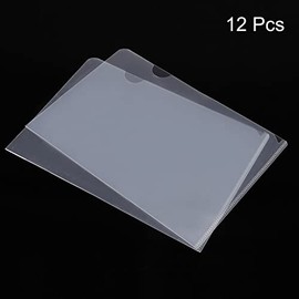 PATIKIL Carpetas Tipo L 12 Pzs, Archivo de Plástico A5, Bolsillos para Proyectos, Funda Chaqueta de Documento Papel para Oficina, Transparente