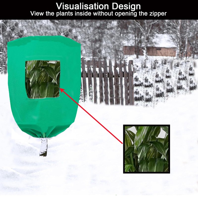Plant Frost Protection Covers with Viewing Window, 31.5" x 47.2",