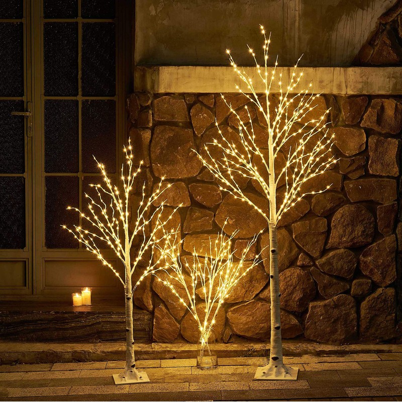 LITBLOOM Lighted White Twig Branches with Timer and Dimmer 2