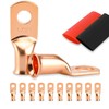10PCS Battery Cable Ends, 4 Gauge Wire Connectors 1/4 Copper