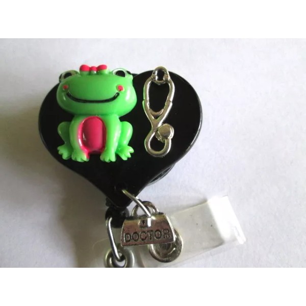 ID BADGE RETRACT REEL MAGNET OR CLIP,FROG,DOCT