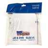 USDISC Paper Sleeves 100g No Window, Flap, White, Pack of