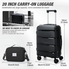 bergsalz Vacuum Compression Carry On Luggage 22x14x9 Airline Approved,20-Inch Small Carry On Vacuum Travel Luggage With Wheels And TSA Lock,Lightweight Durable Hard Shell Suitcases With Pumps,Black