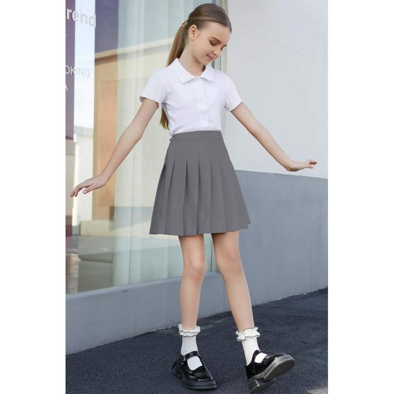 SANGTREE Falda plisada para niñas con cómoda banda elástica casual,