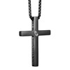 KouGeMou Cross Necklace Black Crucifix Bible Verse Jesus Cross Stainless