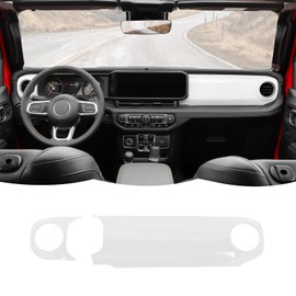 RT-TCZ Center Console Trim Cover Dashboard Control Panel Cover Decorative Interior Accessories Compatible with Jeep Wrangler JL JLU & Gladiator JT 2024+,White