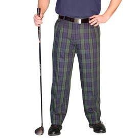 Black Watch Golf Trousers - Mens 'Par 5' Cotton - 30" Waist, 35" Length (Finished)