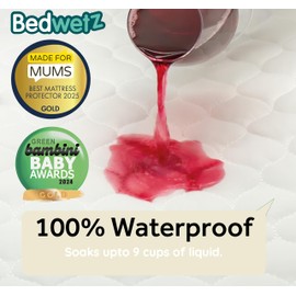Bedwetz® Potty Training Bed Pads, 100% Waterproof Mattress Protector, Size 86cm x 91cm (plus tucks) for Single and Toddler Bed Wetting Sheets, Non Slip Mat, UK Brand, Plain Design.